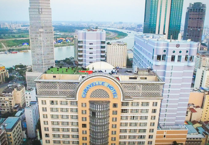26th floor open rooftop space for events at Caravelle 5 Star Hotel Saigon